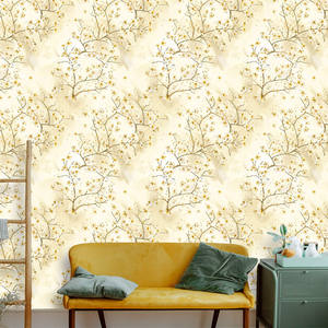 Papel tapiz de vinilo impermeable de Color cálido, decoración del hogar, papel tapiz adhesivo de PVC, papel tapiz de flores de estilo Natural - Product Image 3