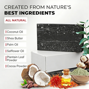 Jabón Natural 4 en 1 de Carbón Vegetal para Hombre, Multiusos: Lavado de Barba, Champú, Jabón Corporal y Jabón para Afeitar con Eucalipto y Árbol de Té - Product Image 2