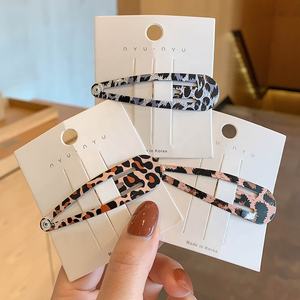 Аксессуары для волос Bb Черный Белый цветной рисунок зебры Леопардовый принт Металл опт заколка для волос - Product Image 5