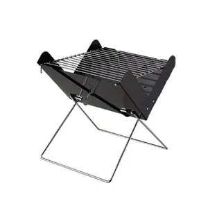 Promoção barato pequeno portátil dobrável X forma grelhador a carvão para churrasco para camping churrasco ao ar livre grill notebook compacto