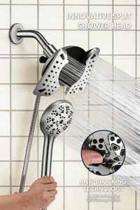 <span class=keywords><strong>Pommeau</strong></span> <span class=keywords><strong>de</strong></span> <span class=keywords><strong>douche</strong></span> moderne haute pression chromé 2-en-1 (main et pluie) avec installation facile pour salle <span class=keywords><strong>de</strong></span> bain - Product Image 4