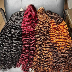 Extensions de cheveux humains bouclés au crochet, tresses sans nœuds, paquets de cheveux humains bouclés au crochet, boucles birmanes pré-bouclées - Product Image 4