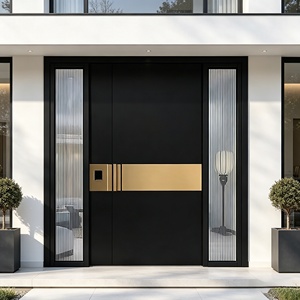 Modern <b>Polymer</b> Push and Pull Doors with Finished Surface, Luxury Exterior Entry Door for Villa Residential Home - Product Image 4
