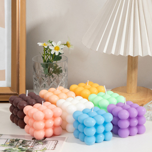 Vela de aromaterapia en forma de cubo de <span class=keywords><strong>Rubik</strong></span> de Color hecho a mano, <span class=keywords><strong>Bola</strong></span> de cera creativa de lujo para uso de barras de vacaciones de Diwali de Pascua - Product Image 2