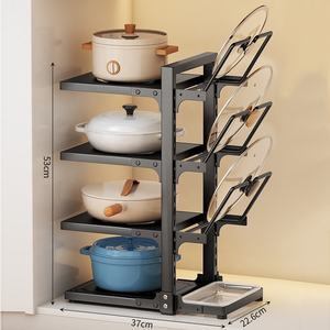 Étagères de cuisine ménage multicouche mettre pot rack multifonctionnel comptoir sous l'évier armoire cuisine supports de rangement - Product Image 1