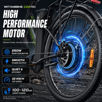 Vélo électrique WITAMBIKE C26 PRO - Moteur 250W, Batterie 36V20Ah, Autonomie 120KM, Suspension avant, Stock entrepôt UE