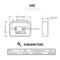 2025 compteur horaire de vibration sans fil compteur moto compteur LCD minuterie numérique pour équipement de moto