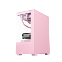 AntarcChill Pink Micro-ATX Computer Case Two-Sided Tempered Glass Panel Mid Tower Gaming PC Cabinet in Stock