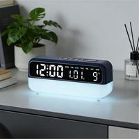 IBN Nouvelle horloge de projection multifonctionnelle avec lumière ambiante LED, horloge de chevet silencieuse, décoration d'intérieur, horloge de table