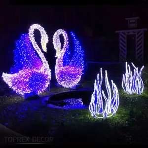 Toprex Decor IP46 80cm high dismountable two gooses 3d motif christmas goose light