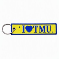 Porte-clés personnalisé en métal avec mousqueton, en tissu tissé ou brodé, style Jet Tag, pour cadeaux promotionnels