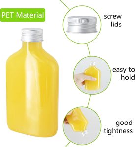 Wholesale Plastic Juice <strong>Bottles</strong> 2oz 4oz 8oz Sizes with Tamper Evident Cap Flat Water <strong>Bottle</strong> Design - Product Image 2