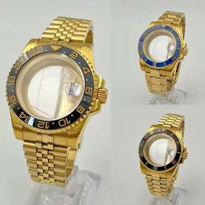 Caja de Reloj de Acero Inoxidable de 40 mm, Juego de Correa Dorada Completa, Caja Trasera Transparente, Cristal de Zafiro Resistente al Agua, Movimiento NH34/NH35 - Product Image 6