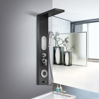 Colonne de douche thermostatique à double poignée finition chromée avec jets de pluie doux pour salle de bain d'hôtel