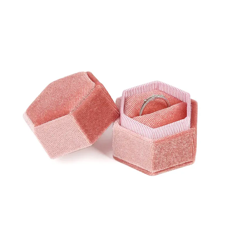 थोक विंटेज कॉरडरॉय लक्जरी अंगूठी बक्से छोटे आकार फलालैन रचनात्मक कस्टम बॉक्स पैकेजिंग गहने पाउच अंगूठी बॉक्स शादी के लिए