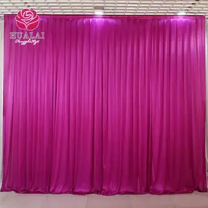 Pays des merveilles solide plaine luxe polyester satin soie tissu photographie toile de fond rideau drapé pour mariage événements fête décor