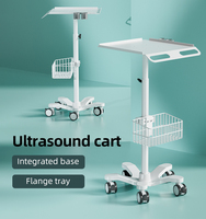 Chariot médical à ultrasons et ECG, chariot d'hôpital réglable en hauteur, en aluminium, avec roulettes silencieuses pour utilisation en atelier