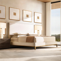 Lit de transition en tissu sculpté à la main avec design modulaire rotatif, taille Queen et King, plateforme en contreplaqué, tissus italiens