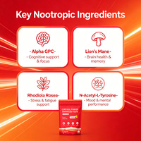 Mélange en poudre de boisson électrolytique Cortisol Focus avec caféine, Alpha GPC, Lion's Mane pour étudiants, OEM, ODM, vente en gros, marque privée