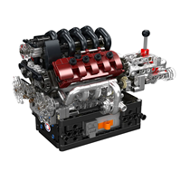 Set Bangunan Blok Mesin Supercar V8 Skala Mould King 10087-10250, Model Perakitan Motor, Kit Bata untuk Hadiah Anak