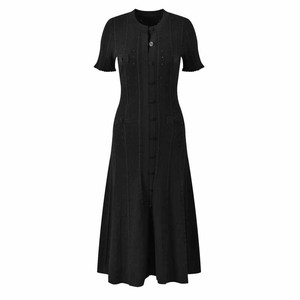 Abiti da maglione lungo in maglia <span class=keywords><strong>a</strong></span> maniche corte monopetto stile estivo - Product Image 3