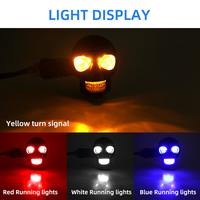 Luz Intermitente LED de 12V para Motocicleta con Diseño de Calavera, Luz de Advertencia LED de Doble Color Blanco y Amarillo, Mini Lámpara de Conducción para Sistema de Iluminación de Moto