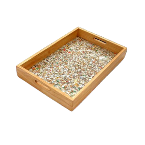 Plateau de service grand format en plastique recyclé et déchets électroniques, conteneur décoratif en bois écologique, plateau organisateur polyvalent - Product Image 3
