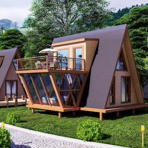 Casa in Legno Triangolare Modello PZ1688, Design per il Tempo Libero, Assemblaggio Mobile, Villa Monolocale per Agriturismo, Giardino Panoramico - Product Image 2