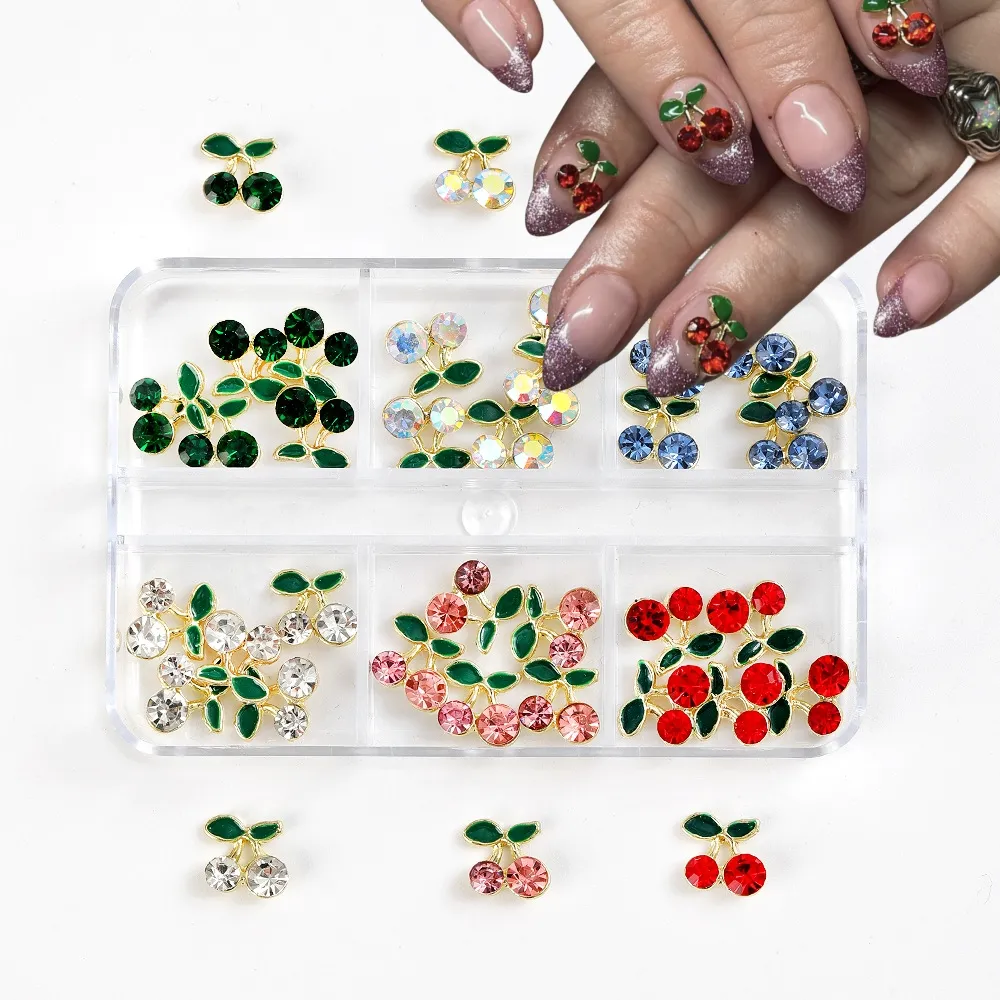 30 Stück Nail Art Schmuck Ornamente Designer Nail Art Charms Kawaii Glänzende Dekoration Cherry Planet Nail Art Charms