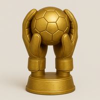Trophée de gardien de but personnalisé WeiVista en résine, gants de football, récompense, usine OEM