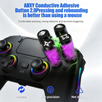 Manette de jeu pour PS5 avec éclairage RGB, programmation macro, coque magnétique, compatible avec les manettes de jeu natives pour PS5 et jeux PC