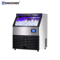 Machine à glaçons commerciale HENGZHI 100 kg/24 h, refroidie par air, bac de stockage 50 kg, autonome, pour restaurant, café