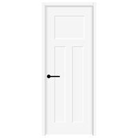 30 pouces. X 80 In. Porte intérieure moderne en bois, à 3 panneaux, alvéolée, blanche apprêtée, coupe-vent, style Shaker, surface finie