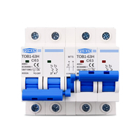 Interrupteur de transfert manuel double alimentation 2P+2P MTS TOMZN Mini AC MCB 50HZ/60HZ certifié CE TOB1-63H