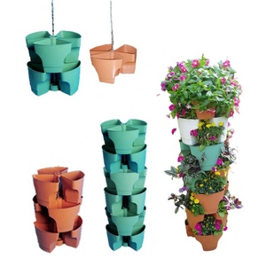 Torre de Jardín Vertical, Macetas Apilables, Juego de Tres Macetas para Fresas, Maceta Apilable para Flores de Jardín - Product Image 4