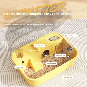 House Extra Large Luxury Villa Gold Hamster Cage Plastic <b>Small</b> Animal Pet Supplies Eco-friendly Round Living Room - Product Image 2
