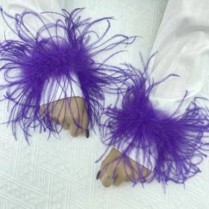 ZSY Long struzzo Feather Clap bracciali Fashion Foot Ring Slap Hair Band polsini in pelliccia di piume di struzzo - Product Image 5