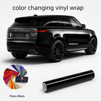 Film de protection pour voiture en vinyle noir brillant PET avec doublure PET, sans bulles, anti-rayures, autocollant protecteur pour véhicule