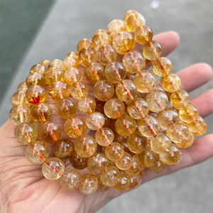 JD GEMS-<span class=keywords><strong>Bracelet</strong></span> extensible en citrine brésilienne naturelle pour femme, cristal jaune véritable, yoga, méditation, bijoux - Product Image 5