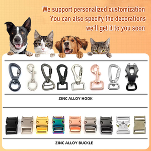 Collier pour chien en velours élégant en gros, doux, durable, avec des caractéristiques réfléchissantes, lettrage personnalisé, boucle en métal solide, fabriqué en polyester - Product Image 5