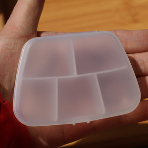 Transparent Plastic Pillbox 5 Compartment Portable Travel Medicine Box Covered With Compartments - Product Image 2