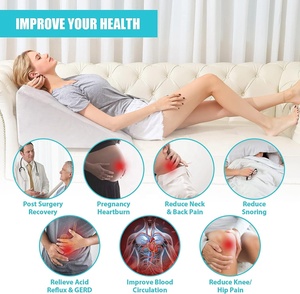 2 Separated Triangle High Density Foam Reading &amp; <strong>Back</strong> Support <strong>Bed</strong> Wedge Pillow Set <strong>for</strong> Sleeping <strong>Rest</strong> and <strong>Back</strong> and Legs Support - Product Image 4