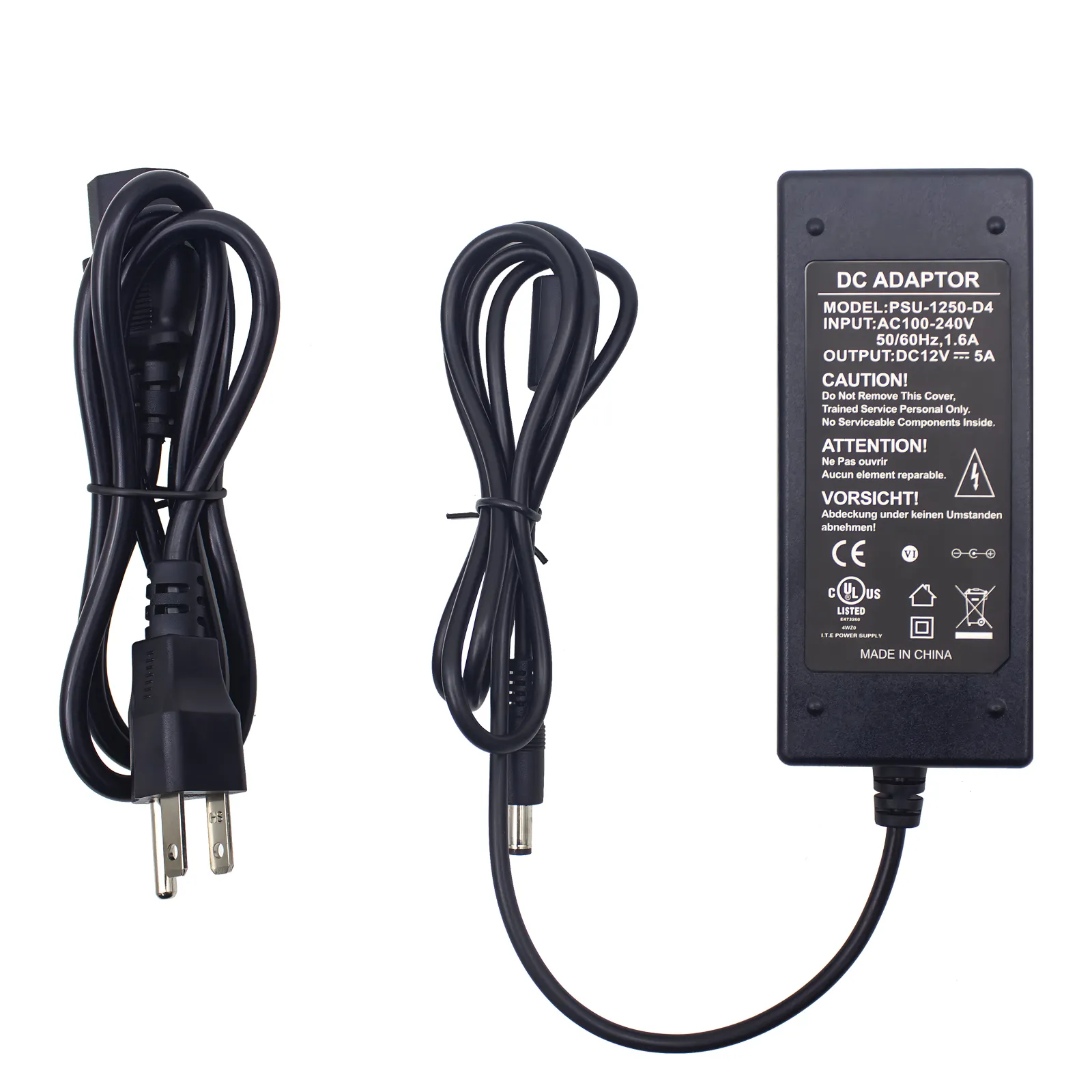 Centro 12V 5A AC DC adapter AC 100-240V to DC 12V Power Supply Adapter Converter Transformer for Cameras CCTV