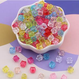 Şeffaf akrilik DIY doku kutusu yapma boncuk kare boncuk düzensiz şekil plastik reçine gevşek çanta yapımı için özel renk - Product Image 2