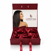 Boîte cadeau de luxe magnétique personnalisée pour perruques, avec fermeture, en carton rigide