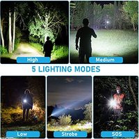 Lampes de poche LED rechargeables Xhp160, lampe de poche tactique en alliage d'aluminium, 3000 Lumens, Super lumineuse, étanche IP55, 5 modes, pour le camping