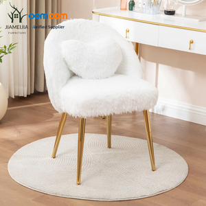 Silla de tocador blanca glamurosa al por mayor JIAMEIJIA con estructura metálica - Silla de tocador personalizada OEM ODM - Product Image 1