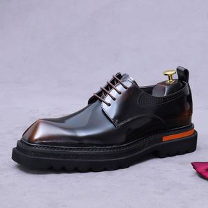 Nouvelles Chaussures Habillées en Cuir Véritable pour Hommes, Style Carré, Grande Taille 37-46, Respirantes, Légères, Antidérapantes, Décontractées et de Bureau - Product Image 6