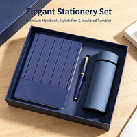 Vente flash - Bloc-notes en PU à couverture rigide avec logo personnalisé imprimé, stylo, bouteille, coffret cadeau d'entreprise de luxe