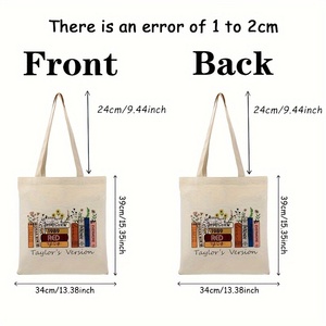 1 PC Taylor của phiên bản mô hình <span class=keywords><strong>tote</strong></span> <span class=keywords><strong>canvas</strong></span> cá nhân Túi vai cho du lịch của phụ nữ tái sử dụng Túi mua sắm với tùy chỉnh in - Product Image 2